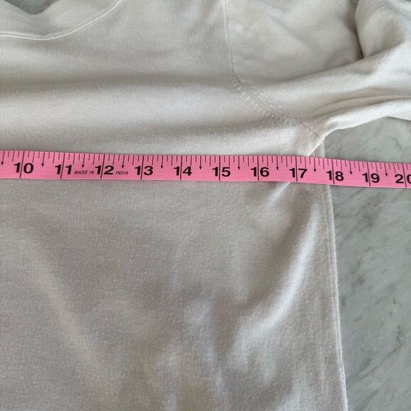 J. Crew 100% cotton beige back tie sweater size M - Picture 6 of 7